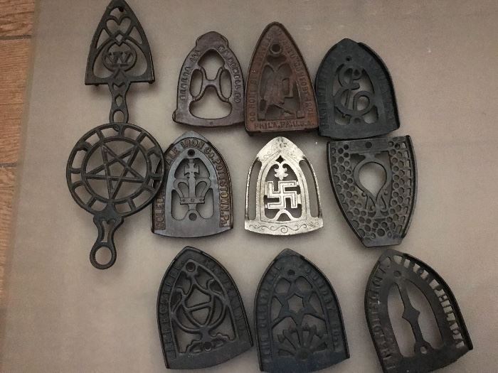 Iron trivets ( Note Whirling log)