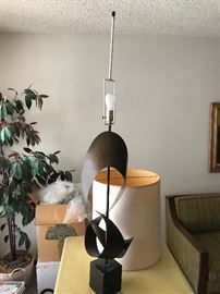 Mid-Century Machine Age Architectural lamp by Harry Balmer 55" tall with extender