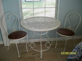 3pcs. Wrought iron Table with 2 chairs