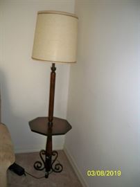 Metal and Wood Floor Lamp
