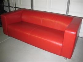 Red leather couch