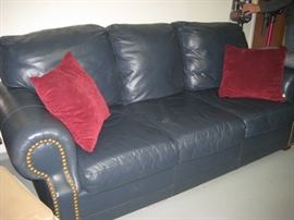 Leather couch - blue