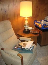 Beige leather LazyBoy