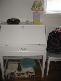 White drop leaf desk