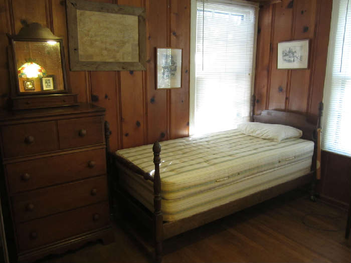 Two pair of complete twin beds. Dresser with Mirror.