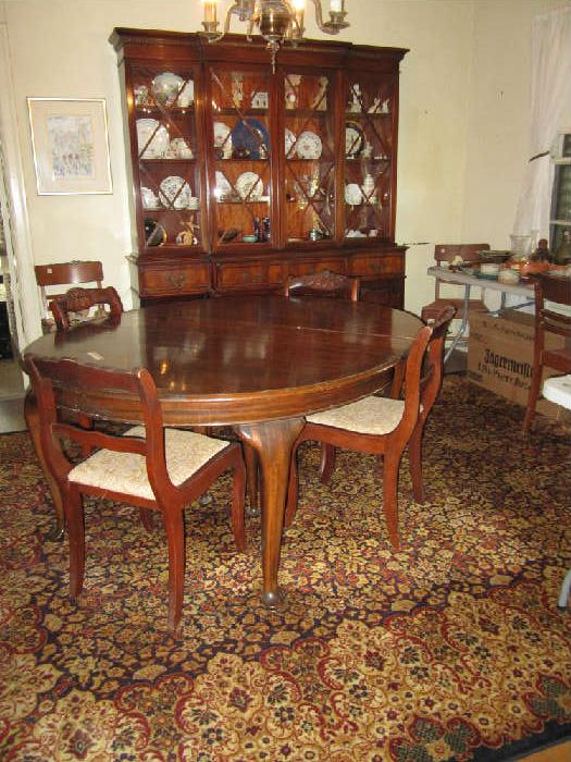 Beautiful China Cabinet and Ethan Allen Rug