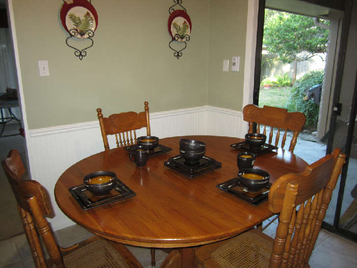 Solid Oak Table With Four Chairs