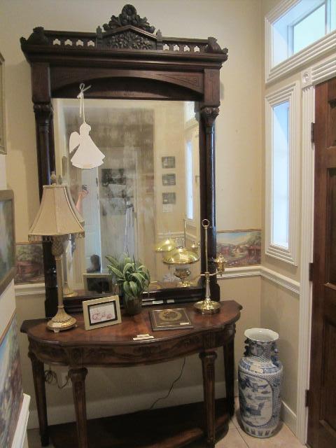 Gorgeous American Entrance/Hall Mirror.  Beginning of the Eastlake Period. 1865-1870.
