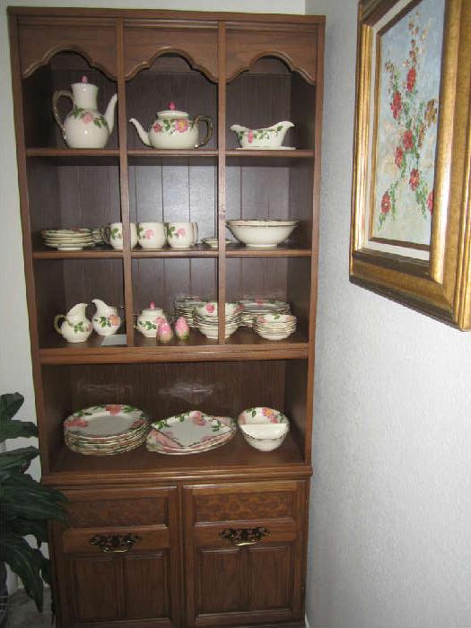 Desert Rose Dishes and Book Shelf