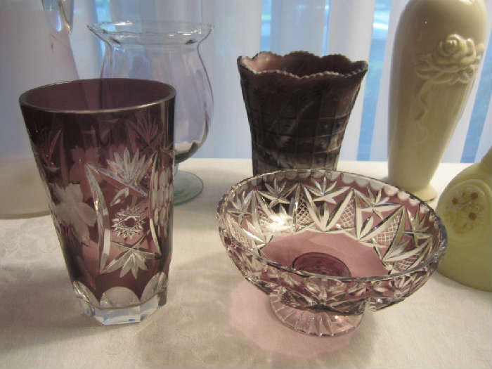 Czech Bohemian Etched Glass, Imperial Slag Glass