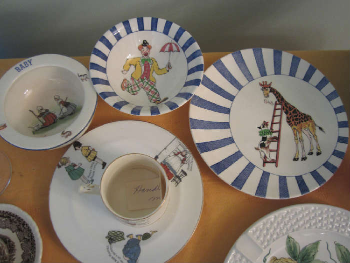 Mason's Handpainted Circus Land, Allerton's and Czechoslovakia baby dishes