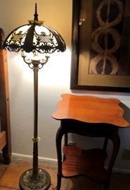 Floor Lamp, Side Table 