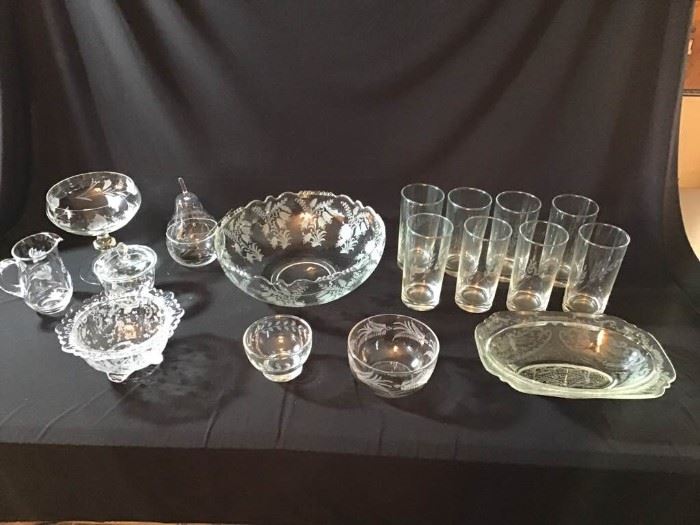 Assortment of Etched Crystal