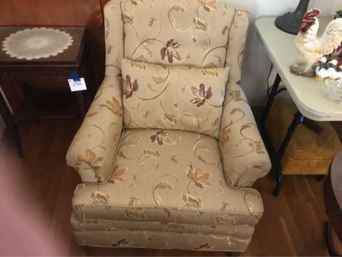 Khaki Floral Accent Chair