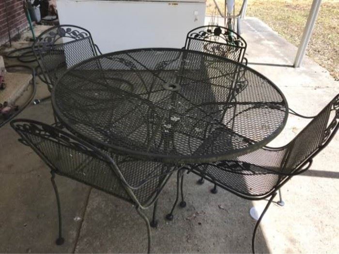 Wrought Iron Table and 4 Chairs