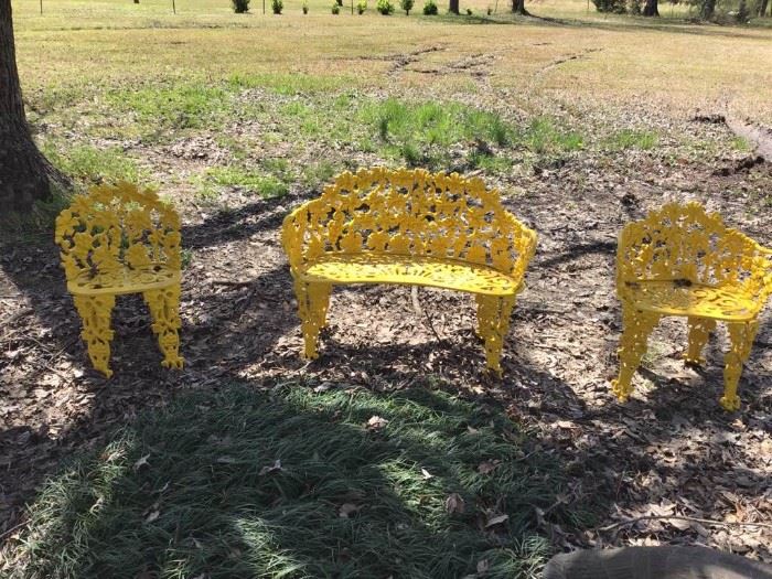 Outdoor Iron Furniture --Powdered coated- 3 Piece Set