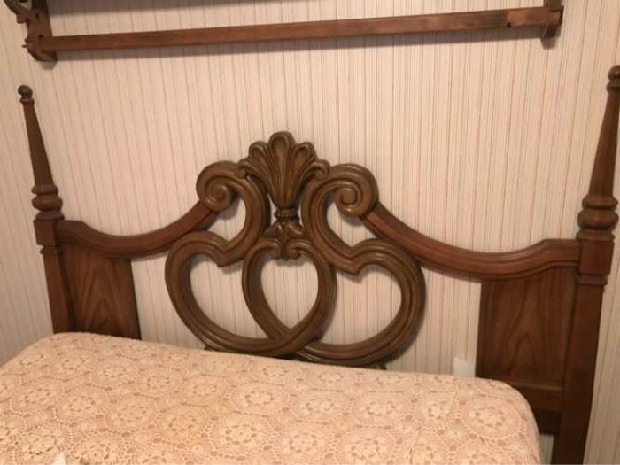 Vintage Headboard with Metal Frame