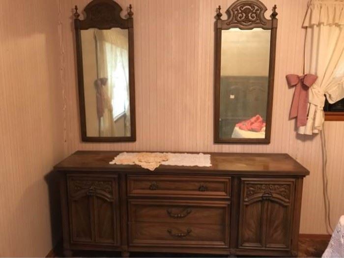 Vintage Dresser with Double Mirrors