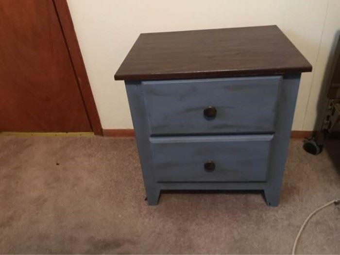 Blue Distressed Nightstand