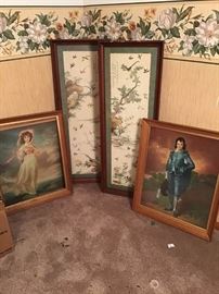 Assortment of Wood Frames and Pictures