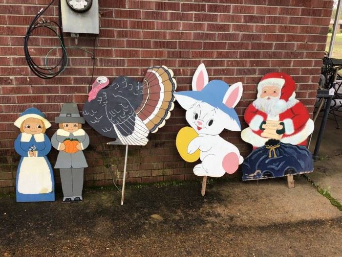Wood Painted Holiday Stakes