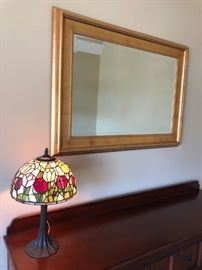 Mirror, Tiffany Style Lamp