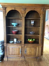Ethan Allen Double Bookcase, Decor