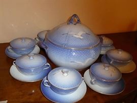 Bing & Grondahl Soup Tureen and Covered Soup Bowls