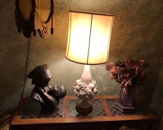 Pair of Capodimonte lamps.  