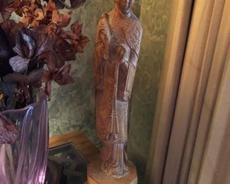 tall 1950's oriental chalk statue