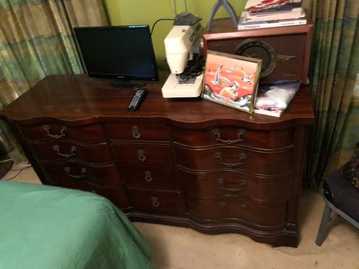 Vintage serpentine front dresser