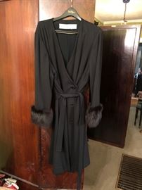 winter dress with fur on the sleeves