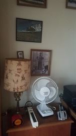 Lamp, fan, Cedar Chest
