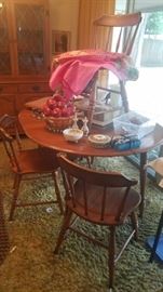 Table and chairs, China Cabinet