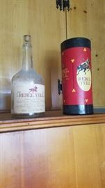 Rebel Yell bottle and boxes