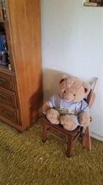 Teddy is guarding the bookshelf