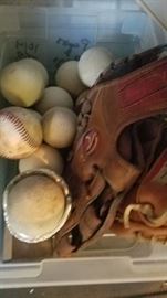 Baseballs and gloves
