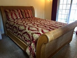 Queen size wicker bed frame