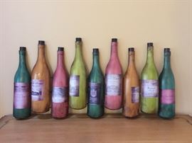 Metal wine bottle art