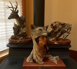 Limited edition sculptures by Stephen Herrero and Randy Reading. “Quiet Solace”, “Yellow Ghost”, & “Conquering Bear”