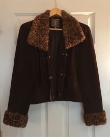 Double D Ranch leather jacket w/buffalo collar and cuffs