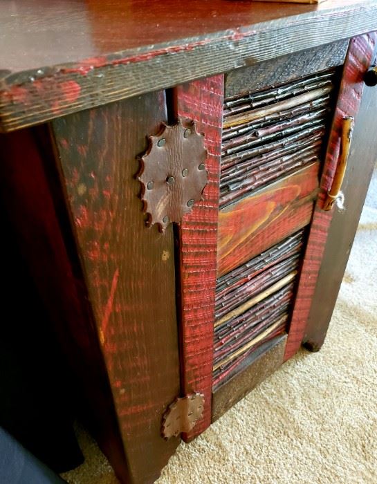 Hand crafted Folk Art end table by Allen Nysee