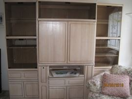Contemporary White Washed Oak Cabinet Could be easily repurposed into Child's Wardrobe, Craft Center Etc.
