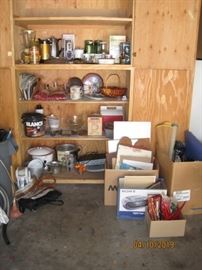 Vintage and antique kitchen items, art supplies