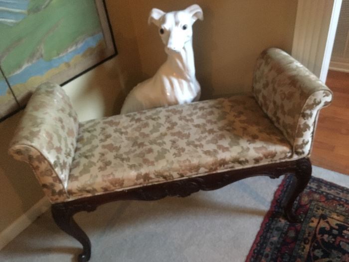 bench and french greyhound 