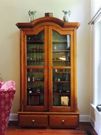 Antique Book Case with Glass Cabinets and two Drawers