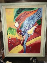 Signed Peter Max oil