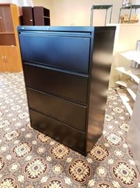 Black 4 Tier File Cabinet