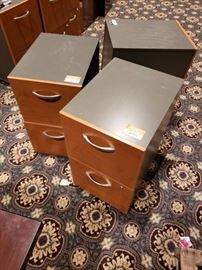 3 2 Tier Wooden File Cabinets.