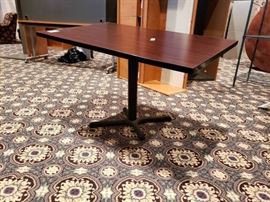 Wooden Table on Metal Stand. Needs Tightening